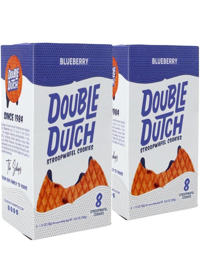Double Dutch Stroopwafel Cookies - 2 Pack - 16 Waffles - Caramel, Blueberry, Vanilla, Chocolate Salted Caramel (16 Count, Blueberry) - Image 3