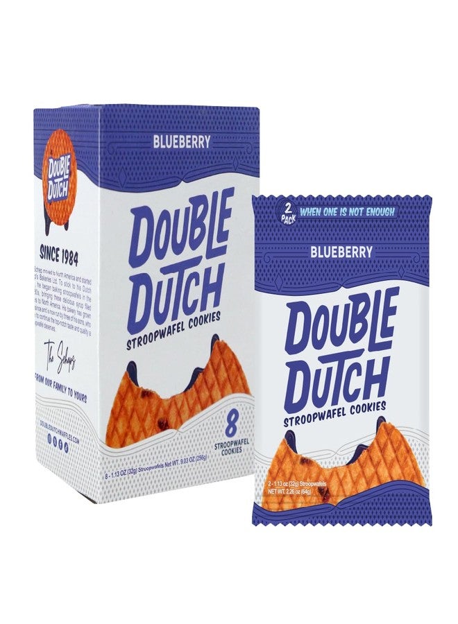 Double Dutch Stroopwafel Cookies - 2 Pack - 16 Waffles - Caramel, Blueberry, Vanilla, Chocolate Salted Caramel (16 Count, Blueberry) - Image 1