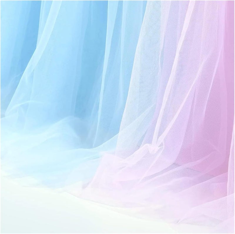 Party Table Skirt Table Skirt for Birthday Party Tutu Cloths for Weddings Shower Bridal Dessert Cake Decorations(Baby-blue,9FT 275 X 78cm) - Image 3
