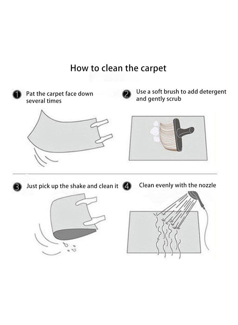 إسكدنيا سجادة لمسة ناعمة مستطيلة سوداء / بيج 140x200cm - Image 5