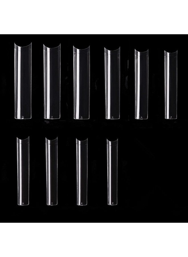 Yimart Urve Square Nail Tips - No C Curve Long Nail Tips - Yimart 500Pcs No C Curve Xxxl Square Straight False Nail Tips Half Cover Clear Natural Extra Long Fake Nails (Clear) - Image 1