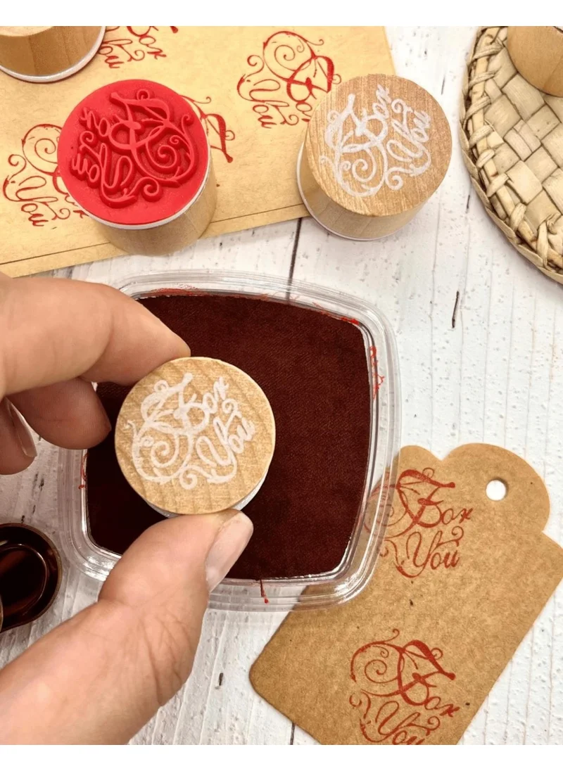 Kağıt Gemi Dükkan Paper Ship Shop Mini Wooden Circular Vintage For You Patterned Seal / Stamp / Stamp / Book Seal Stamp / Seal