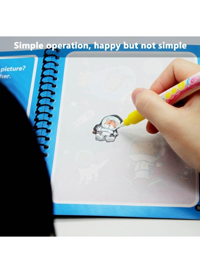 Magic Water Colouring Book, Children Reusable Drawing Book with Pen, Early Education Doodle Painting Toys for Kids Boys Girls Ages 2 3 4 Years Plus Educational Learning Gifts 4pcs - Image 4