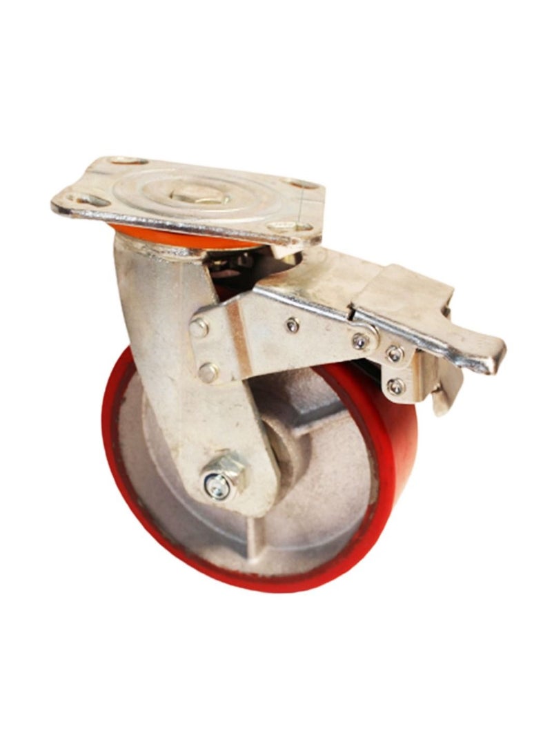 Kingroy Red Pu caster wheel 4 Inch break type 