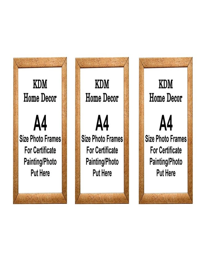 KDM HOME DECOR مجموعة إطارات صور KDM HOME DECOR مكونة من 3 إطارات صور ذهبية اللون بحجم A4 لتزيين المنزل والمكتب (حجم الصورة 8.2 × 11.6 بوصة) - Image 1