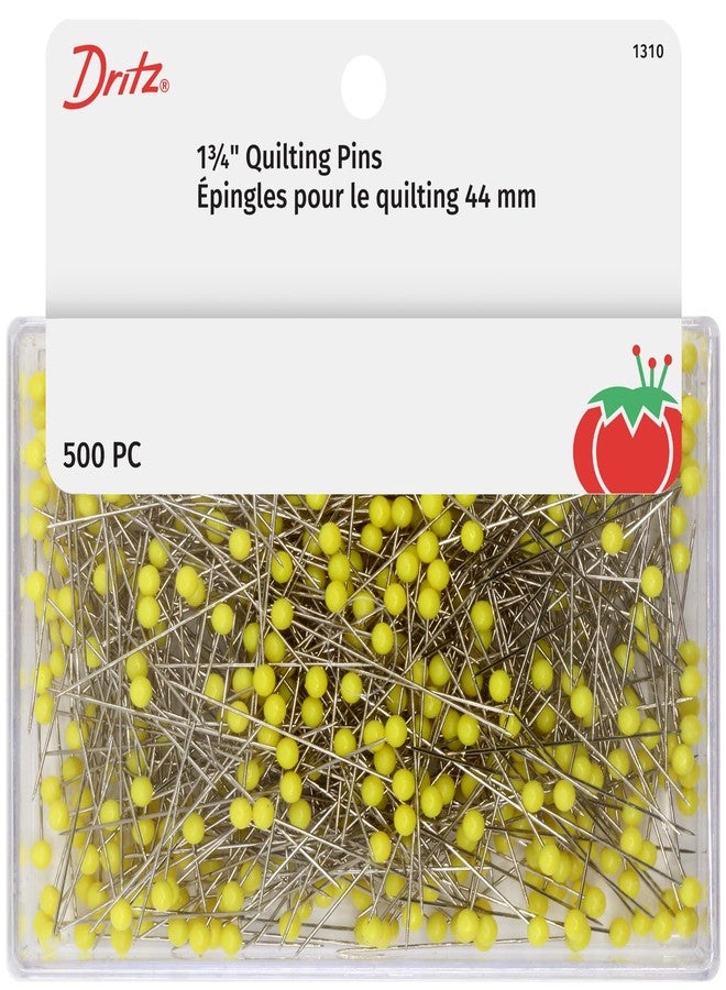 Dritz 1310 Quilting Pins, Yellow, 1-3/4-Inch (500-Count) - Image 1