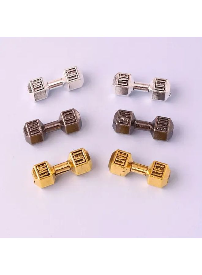 15 Pcs Black Zinc Alloy Gym Weight Plates Spacers And Beads Compatible With Dumbbells Barbells Fitness Beads For Jewelry Making DIY Crafts Keychains Earrings Durable Multi Purpose Spacers - Image 3