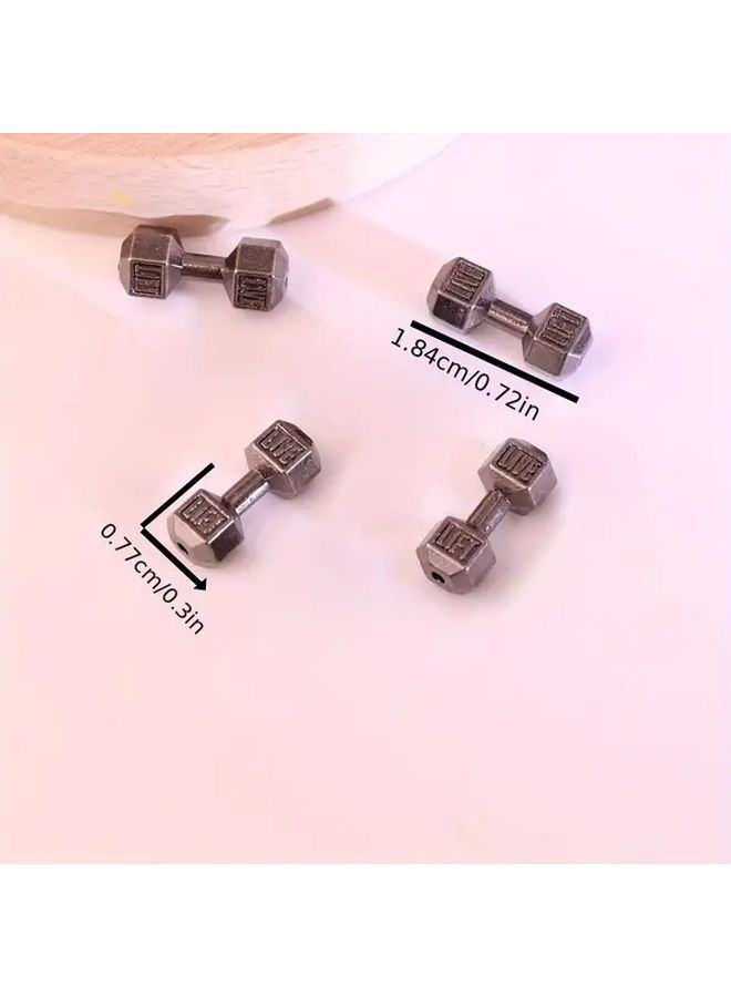 15 Pcs Black Zinc Alloy Gym Weight Plates Spacers And Beads Compatible With Dumbbells Barbells Fitness Beads For Jewelry Making DIY Crafts Keychains Earrings Durable Multi Purpose Spacers - Image 4