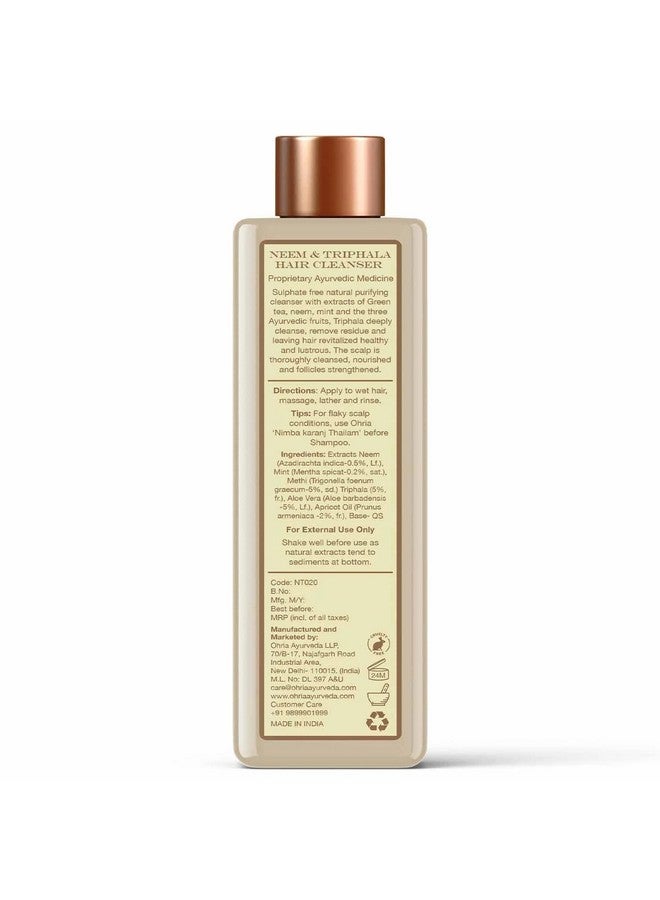OHRIA Ayurveda Neem & Triphala Hair Cleanser| Free From Silicones, Sulfates & Parabens| Soothes Scalp, Balances Oil & Reduces Dandruff| For All Hair Types| Men & Women | 200Ml - Image 3