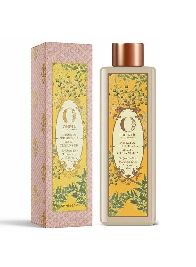 OHRIA Ayurveda Neem & Triphala Hair Cleanser| Free From Silicones, Sulfates & Parabens| Soothes Scalp, Balances Oil & Reduces Dandruff| For All Hair Types| Men & Women | 200Ml - Image 1