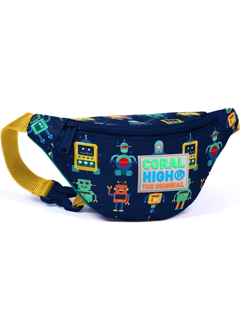كورال هاي Kids Navy Blue Robot Pattern Waist Bag 22580