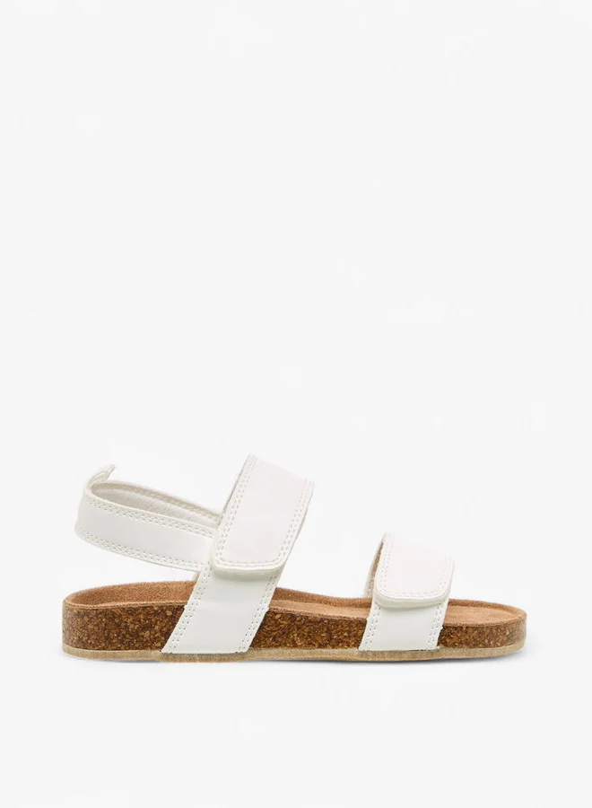 جونيورز Boys Solid Hook and Loop Closure Sandals