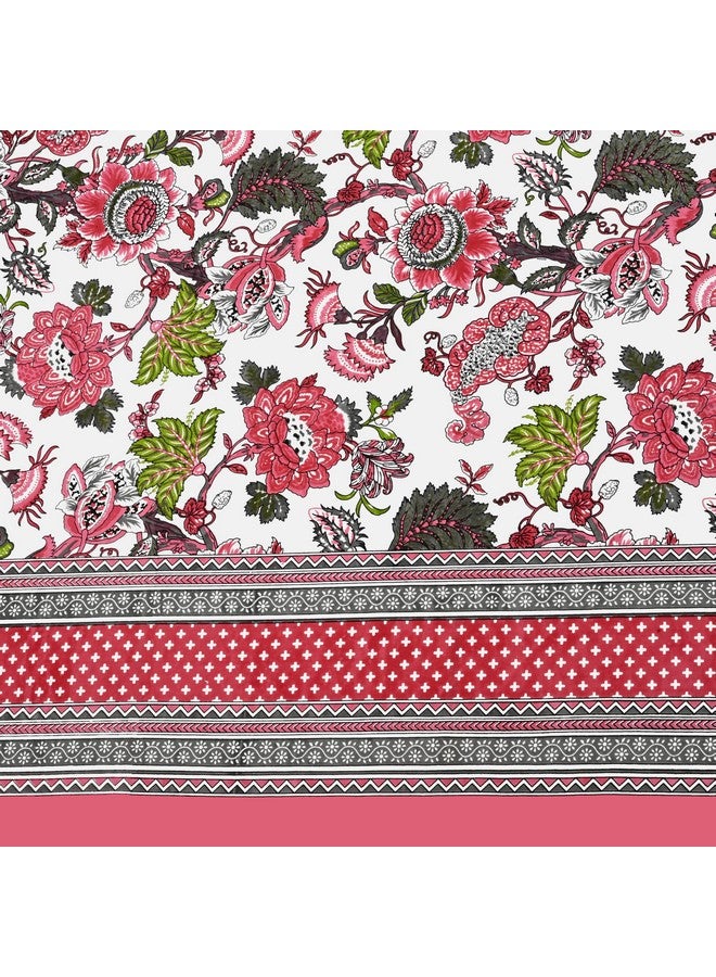 EasyGoods® 240 TC Cotton Bedsheet for Double Bed -Floral Pink|Ethnic24 Bedsheet King Size Bed Cotton|King Size Bedsheet|Double Bedsheet with 2 Pillow Covers 90x108 Inch|Handcrafted Bed Sheets - Image 4