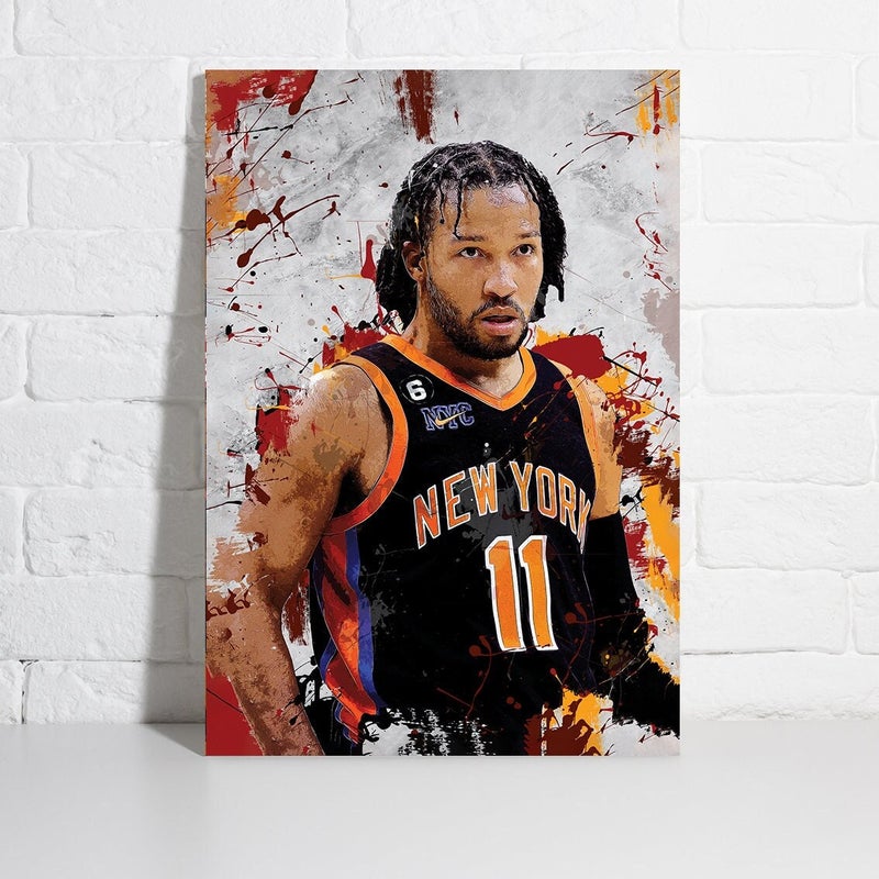 TNESSENTIAL Jalen Brunson Poster New York Knicks Framed Canvas Print Basketball Wall Art Print NBA Artwork Home Decor C58 Birthday Gift - Image 1