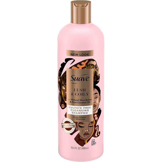 Suave Professionals Natural Shea Butter & Pure Coconut Oil Sulfate-Free Cleansing Shampoo,16.5 Fluid Ounces - Image 1