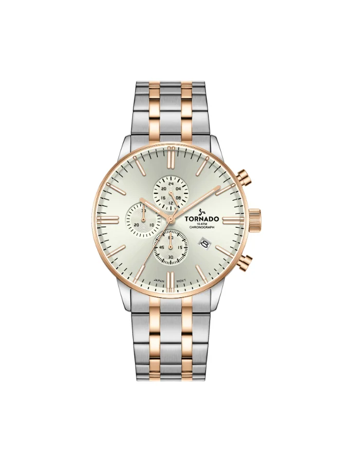 تورنيدو TORNADO Men's Chronograph Ivory Dial Watch - T6102-KBKI
