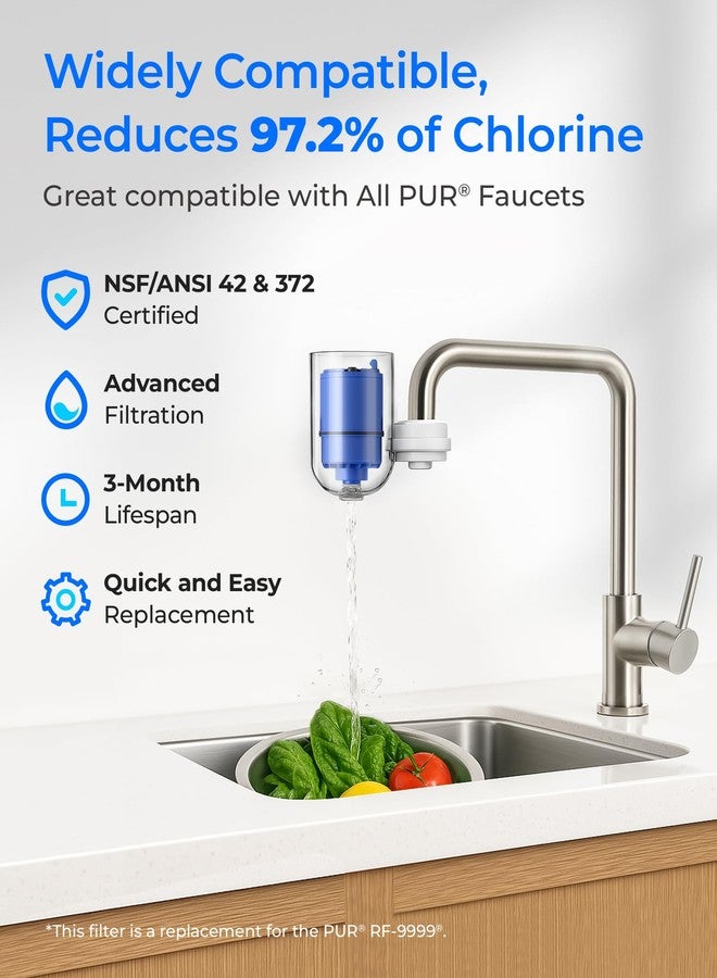 ووتر دروب فلتر مياه Waterdrop معتمد من NSF 42، بديل لجميع أنظمة ترشيح الصنابير PUR® وPUR®PLUS، فلتر مياه الصنابير Pur® RF-9999®، مدة الصلاحية 18 شهرًا (6 قطع) - Image 2