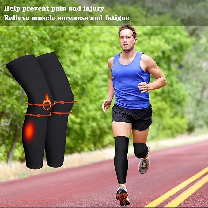 Tinth Unisex UV Sun Protection Leg sleeve For UV, Dust, Summer, UV Sun Protection Arm Sleeves for Biking,Cricket,Cycling, Golf, Outdoor Sports (Leg Sleeve -Black) - Image 2