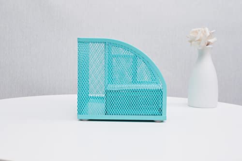 Annova Mesh Desk Organizer Office with 7 Compartments + Drawer/Desk Tidy Candy/Pen Holder/Multifunctional Organizer (Turquoise) - Image 5