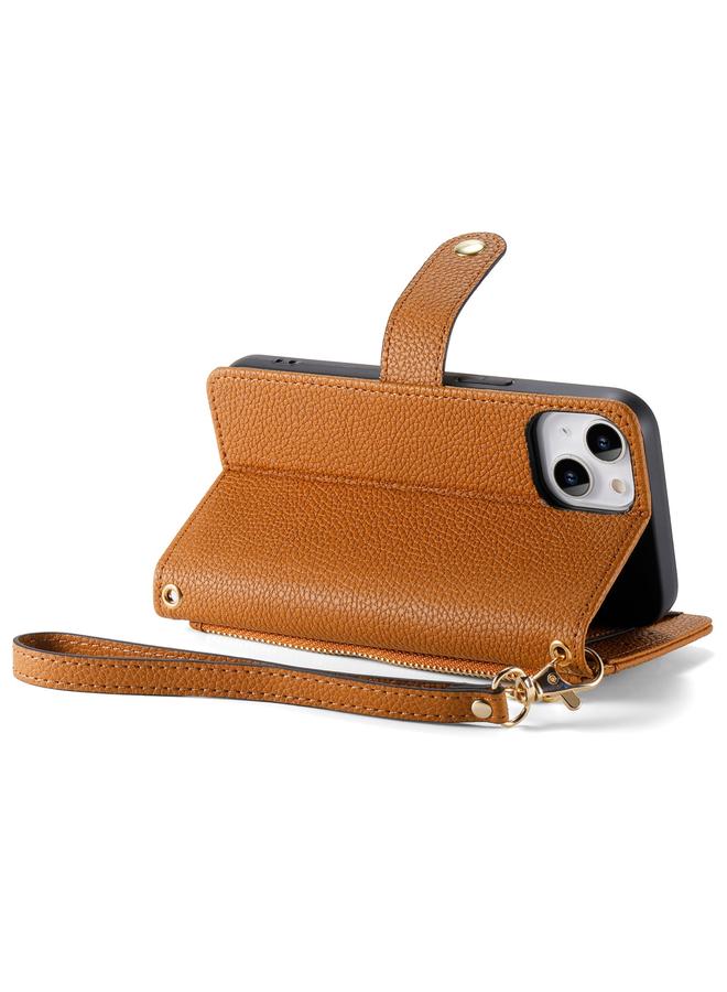 Zaboon Case For iPhone 12 mini Love Zipper Lanyard Leather Phone Case - Image 5