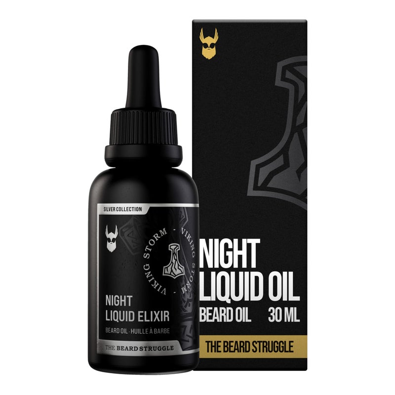 The Beard Struggle - Beard Oil for Men - Natural Blend for Softens, Moisturizing, & Healthier Beard Growth - Viking Storm Night Liquid Silver Elixir - Vegan-Friendly Beard Growth Oil (1 Fl oz) - Image 1