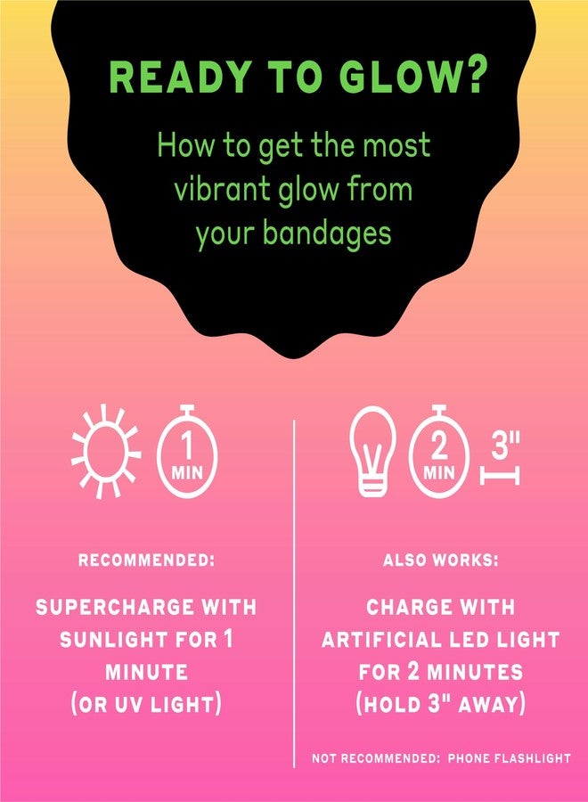 Welly Bandage Glow-in-The-Dark Refill Pack | Adhesive Flexible Fabric Bandages | Assorted Shapes and Patterns for Minor Cuts, Scrapes, and Wounds - 120 Count - Image 2