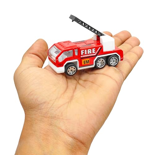 VGRASSP 1:64 Scale Mini Die Cast Alloy Metal Fire Department Vehicle Toy Set for Kids - Free Wheels Pretend Play Emergency Rescue Toy Cars for Boys and Girls - Set of 5 - Image 2