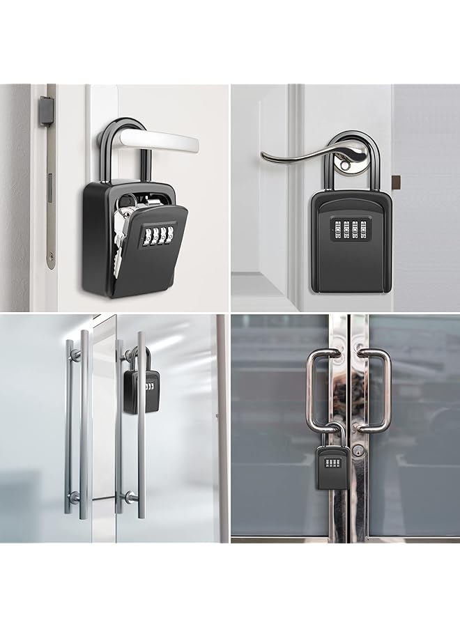 erorex Key Safe Portable Lock Box For Keys Outdoor With Removable Shackle Hangable Combination Key Lock Box For Home Office Garage School Free Of Installation - Image 3