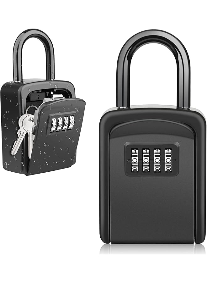 erorex Key Safe Portable Lock Box For Keys Outdoor With Removable Shackle Hangable Combination Key Lock Box For Home Office Garage School Free Of Installation - Image 1
