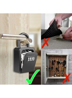 erorex Key Safe Portable Lock Box For Keys Outdoor With Removable Shackle Hangable Combination Key Lock Box For Home Office Garage School Free Of Installation  - Image 2