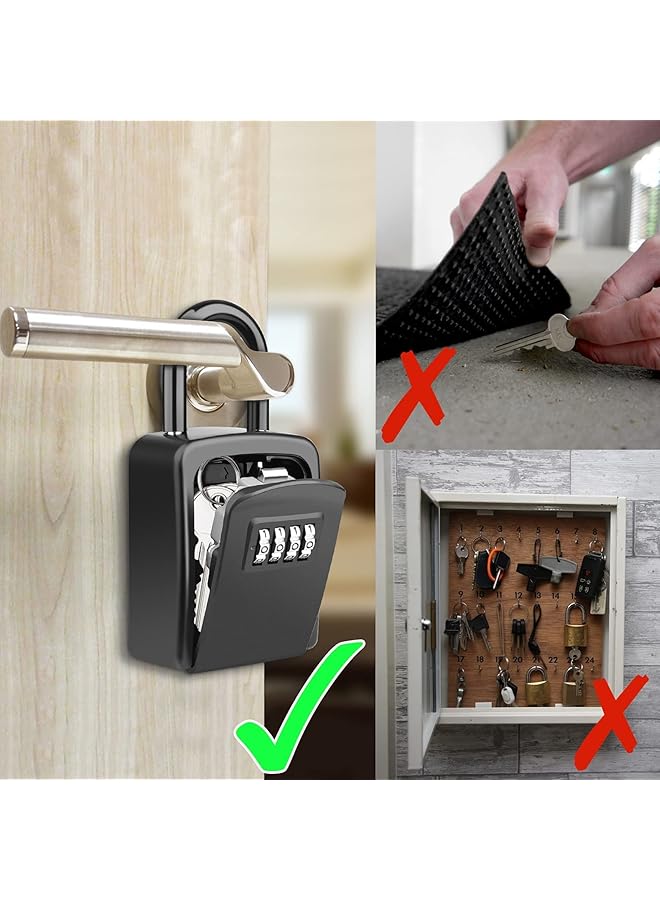 erorex Key Safe Portable Lock Box For Keys Outdoor With Removable Shackle Hangable Combination Key Lock Box For Home Office Garage School Free Of Installation - Image 2