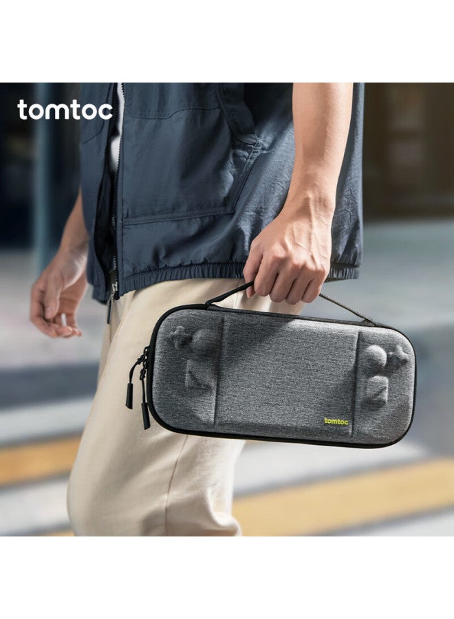 Tomtoc Steam Deck Storage Case, Hard Shell Storage Bag, Slim And Lightweight Bag, Handbag, Light Gray - Image 4
