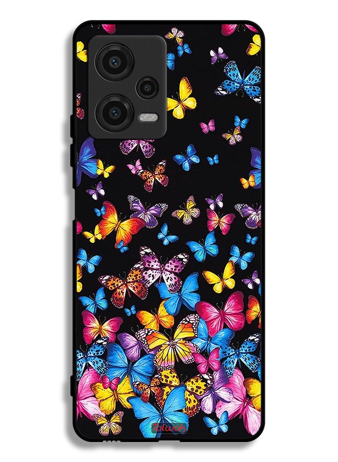 Tolwak Xiaomi Poco X5 Protective Case Cover Colorful Butterflies - Image 2