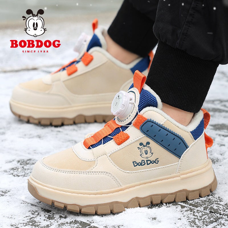 Babu Bean Children'S Shoes Boys Cotton Shoes 2024 Winter New Fleece-Lined Thickened Warm Shoes Children'S Sneaker - Image 4