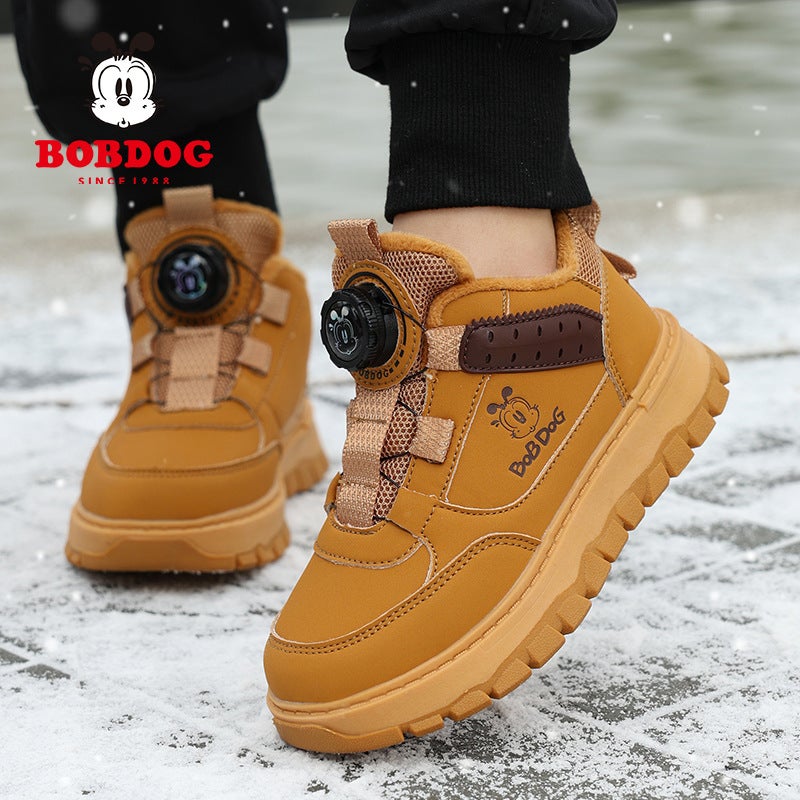 Babu Bean Children'S Shoes Boys Cotton Shoes 2024 Winter New Fleece-Lined Thickened Warm Shoes Children'S Sneaker - Image 3