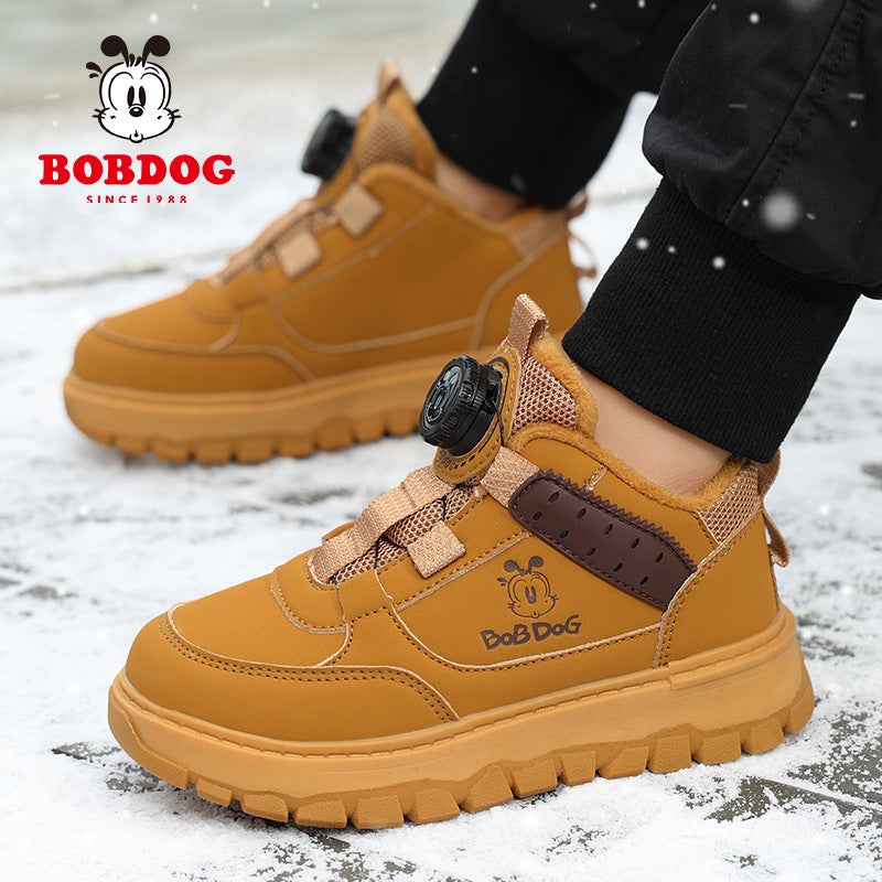 Babu Bean Children'S Shoes Boys Cotton Shoes 2024 Winter New Fleece-Lined Thickened Warm Shoes Children'S Sneaker - Image 2