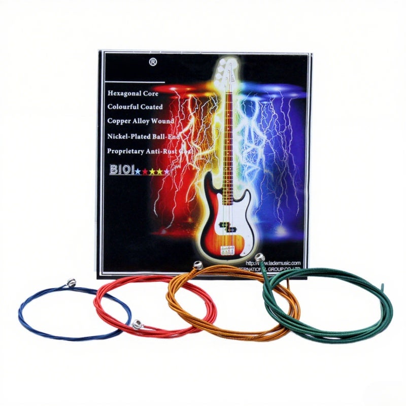 IRIN Electric Bass String Set 4 Pieces Made Of High Quality Imported Hexagonal Steel Core - Smooth Anti-Rust Lightweight Strings For Rock Funk Beginners - Image 4