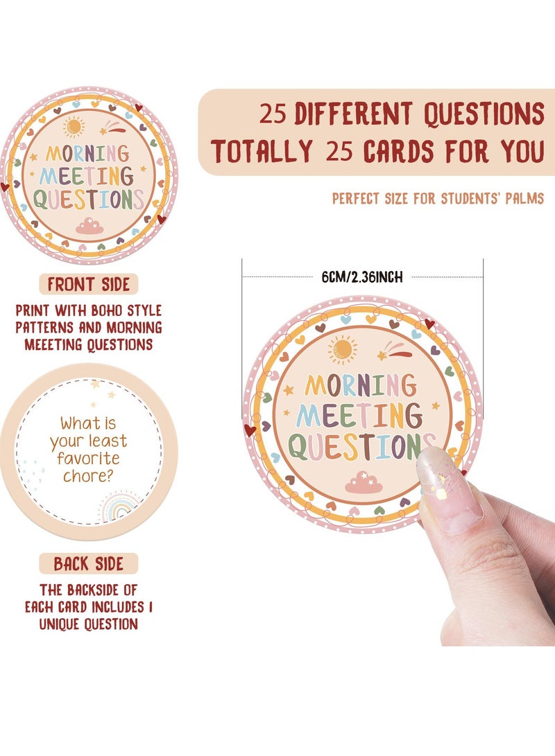 بطاقات أفكار أسئلة الفصل الدراسي، 25 رقاقة للاجتماع الصباحي للطلاب، محرك حوار للأنشطة الصفية، تعزز مهارات التواصل والاستماع، وسيلة تعليمية ممتعة وتفاعلية. - Image 2