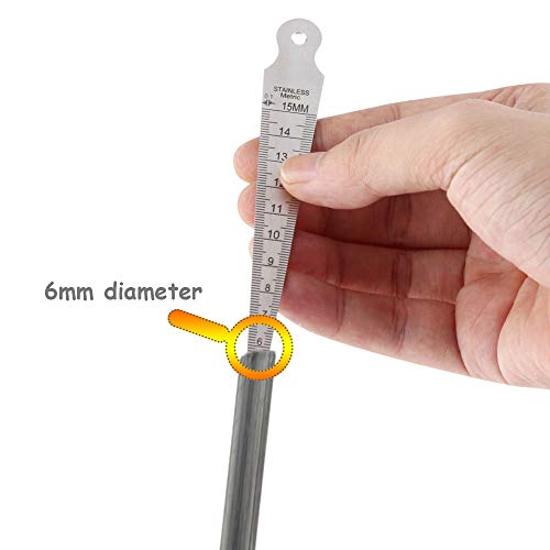 Mesee Taper Gage 1-15mm Stainless Steel Taper Welding Gauge Inch & Metric Feeler Gap 1/32-5/8 Inch Hole Diameter Measuring Tool for Tapering Measurement - Image 5