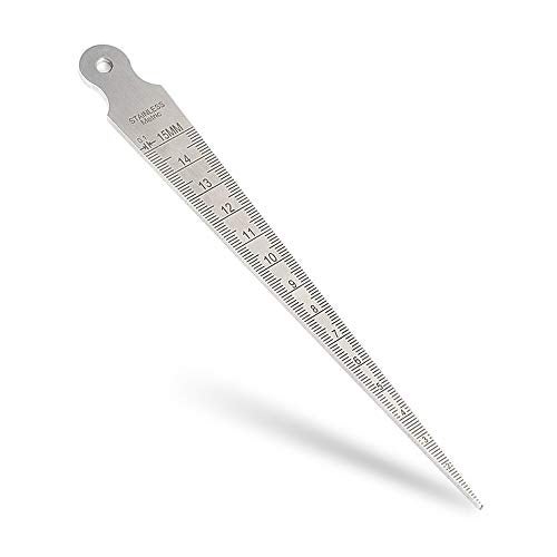 Mesee Taper Gage 1-15mm Stainless Steel Taper Welding Gauge Inch & Metric Feeler Gap 1/32-5/8 Inch Hole Diameter Measuring Tool for Tapering Measurement - Image 1
