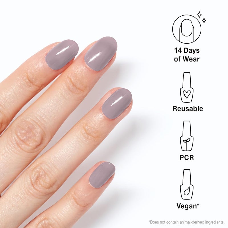 OPI xPRESS/ON Taupe-less Beach | Gray Neutral Short Round Press On Nails | With Nail Glue | Long Lasting, Reusable, Non-damaging - Image 2