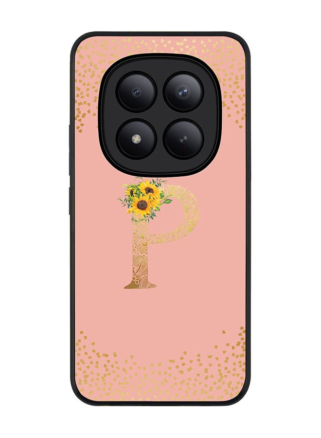 Stylizedd For Xiaomi Redmi Note 15 Pro+ / Poco M8 Pro Case,Slim fit Camera Protection, Shockproof Thin Phone cover  - Custom Floral Monogram - P  (Rose Pink ) - Image 1