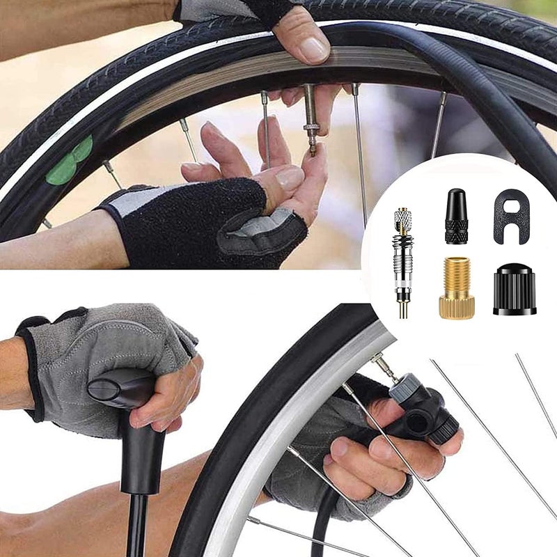 KEWAYO 18Piece Bike Valve Repair Kit  Presta to Schrader Adapter with Brass Valve Cores  Dust Caps  Tubeless Tire Accessories for MTBRoad Bicycles - Image 3