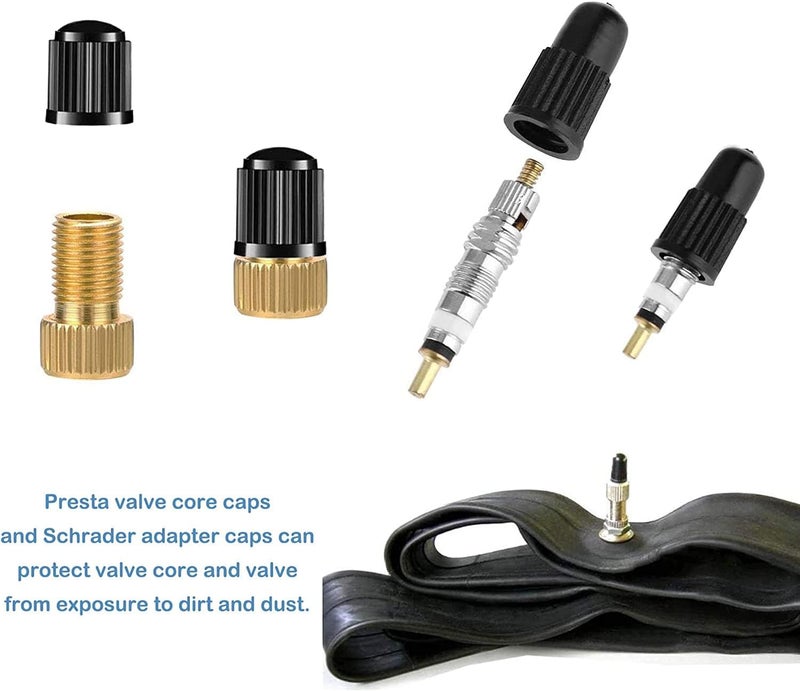 KEWAYO 18Piece Bike Valve Repair Kit  Presta to Schrader Adapter with Brass Valve Cores  Dust Caps  Tubeless Tire Accessories for MTBRoad Bicycles - Image 4