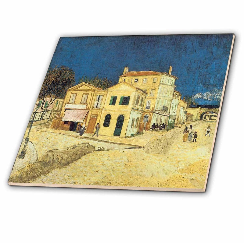 3dRose ct_128147_1 The Street, The Yellow House by Vincent Van Gogh Ceramic Tile, 4-Inch - Image 1