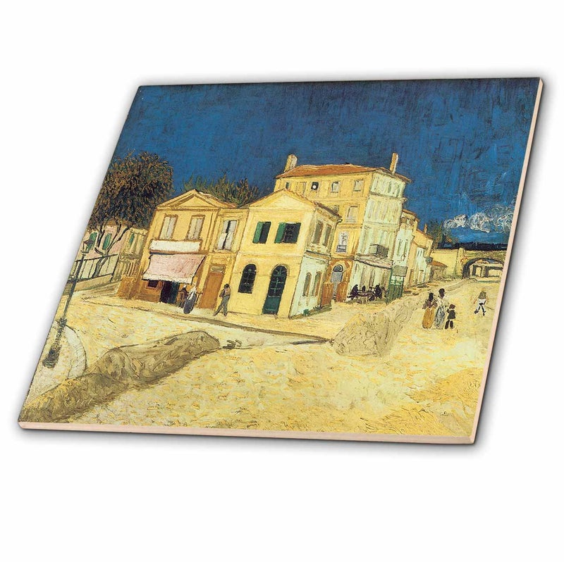 3dRose ct_128147_1 The Street, The Yellow House by Vincent Van Gogh Ceramic Tile, 4-Inch - Image 4