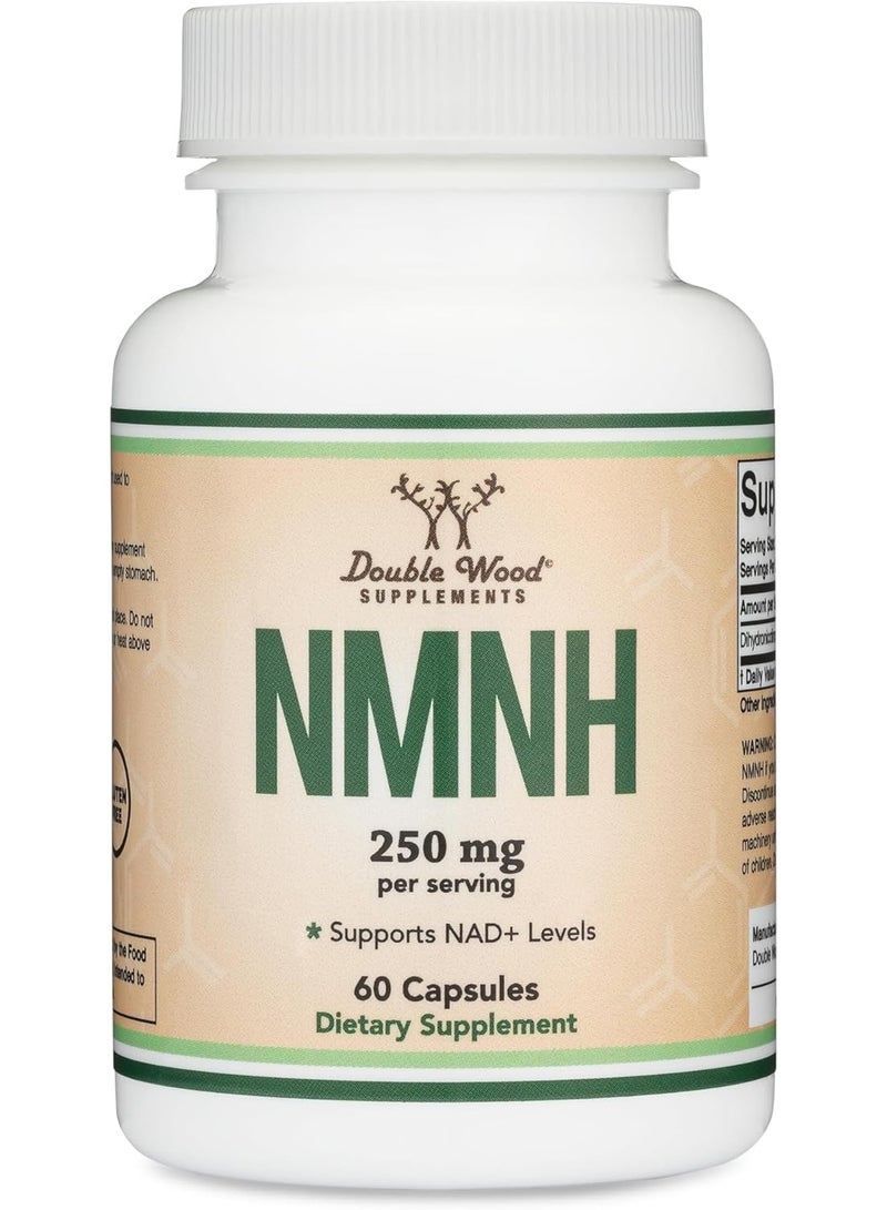 مكملات الخشب المزدوج - NMNH (بديل مكمل NMN) (أحادي نوكليوتيد ثنائي هيدرونيكوتيناميد) 250 ملغ لكل حصة، 60 قرصًا (30 حصة) مكمل NAD لتعزيز مستويات NAD+ مع تقدمنا ​​في العمر (خالٍ من الكائنات المعدلة وراثيًا، وخالي من الغلوتين) - Image 1