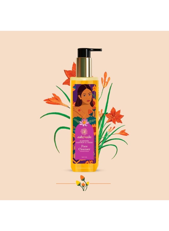 Ashpveda Ayurvedic Face Wash with Kashmiri Saffron and Neem | Natural Face Cleanser for Daily Skin Exfoliation and Brightening | Chemical Free Organic Herbal Facewash (200 ml) - Image 4