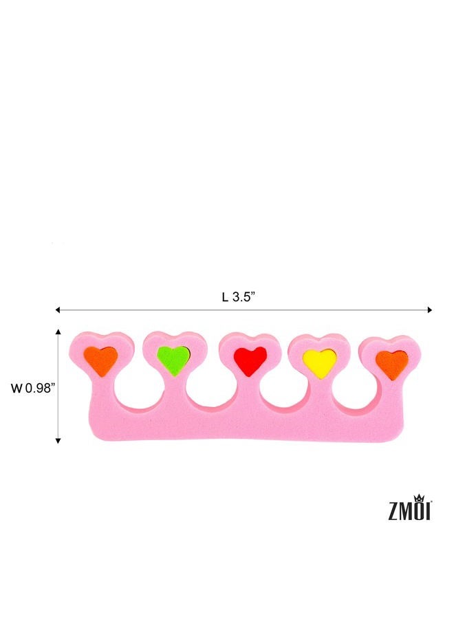ZMOI Premium Colorful Heart Toe Separators - Cute Design for Kids - Super Soft, Durable 24 Pieces ZMOI - Image 3