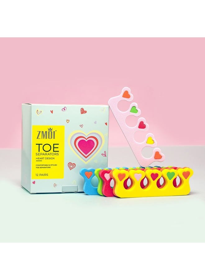 ZMOI Premium Colorful Heart Toe Separators - Cute Design for Kids - Super Soft, Durable 24 Pieces ZMOI - Image 4